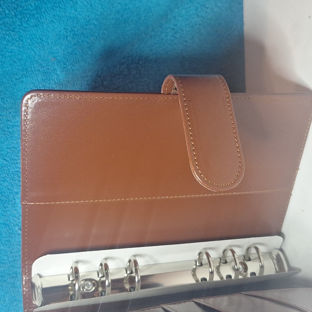 Caramel A6 Binder Budget Financial Planner Journal with 6 Pockets Inserts NEW - Picture 3 of 10